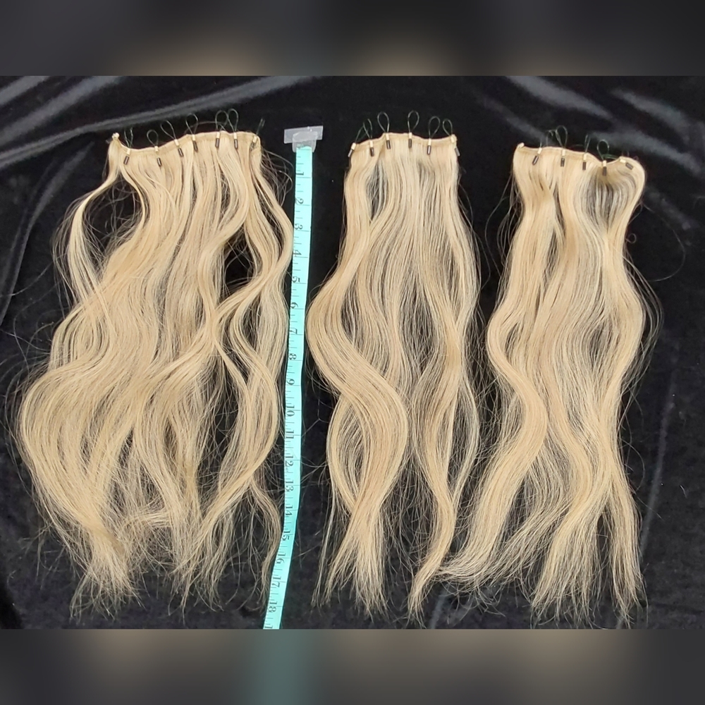 Human Hair Extensions. #1 - Pack of 17 Blonde